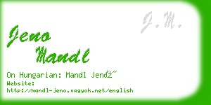 jeno mandl business card